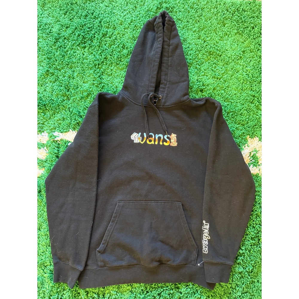 Vans x Crayola Alien Peace Sign Graphic Hoodie Black Mens  2022 Collaboration